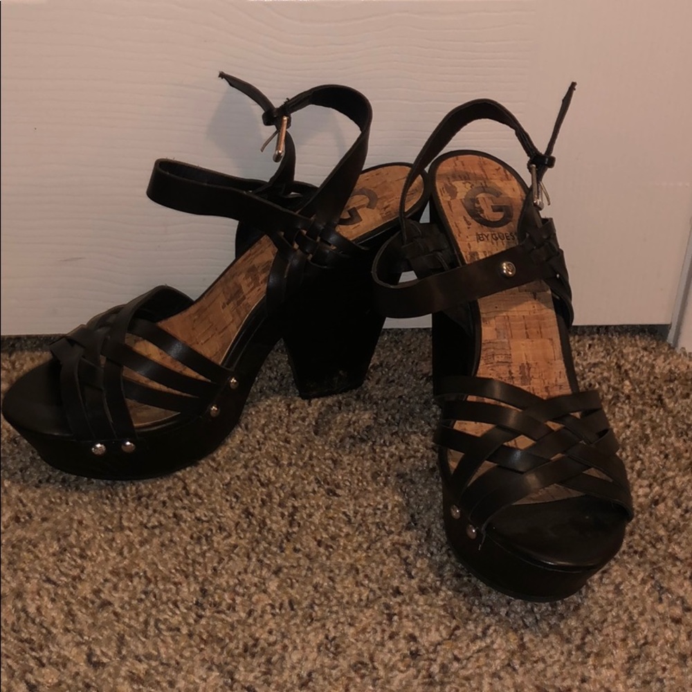 Black super cute wedge heels!